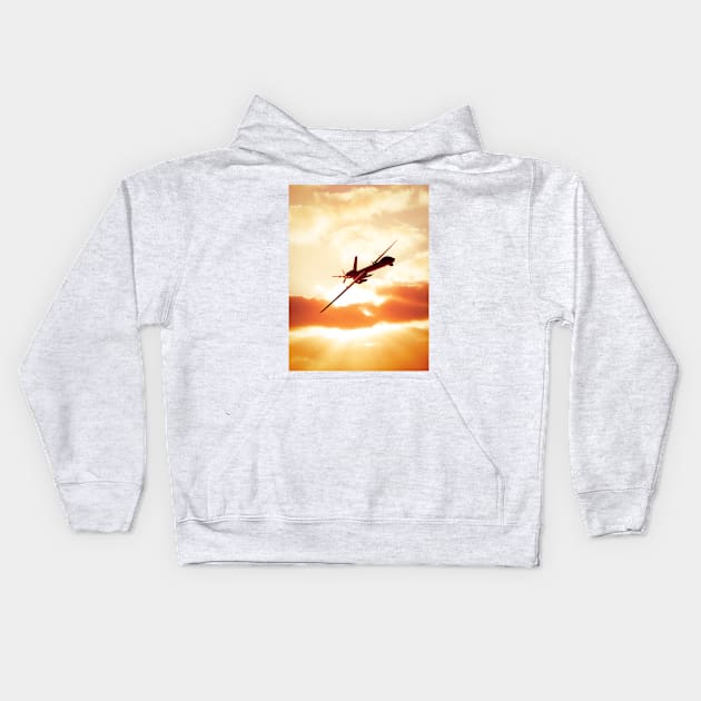 MQ9 Reaper drone in flight Kids Hoodie by Pitmatic